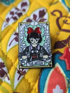 Enamel Pin — The Witch Design in Red and Black Kiki Studio Ghibli